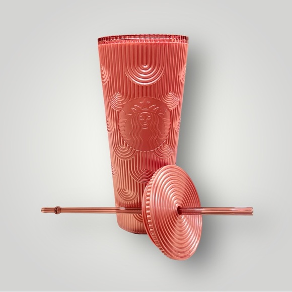 Starbucks 2023 Fall Shimmer Pink Mermaid Cold Cup Tumbler 24oz Venti - Picture 2 of 15